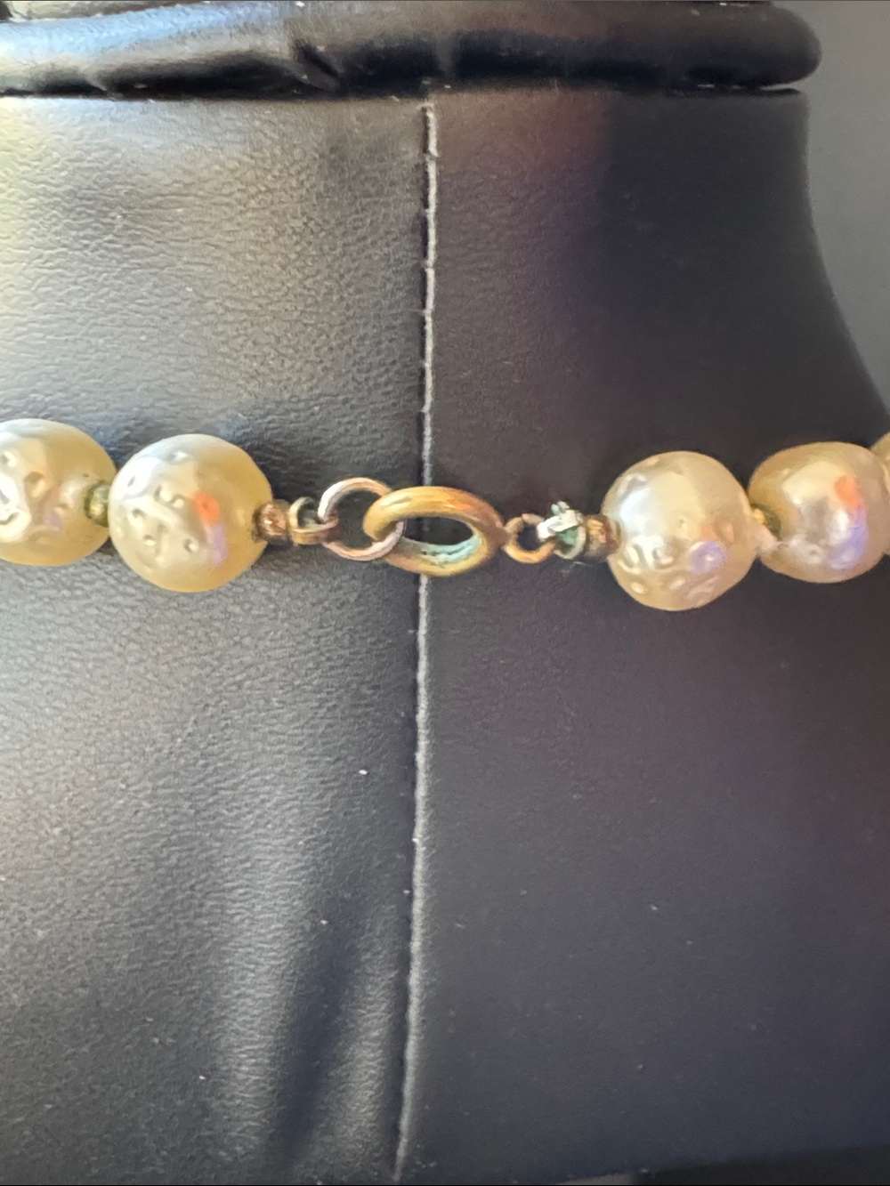 VTG 1950s Faux Pearl & Aurora Borealis Waterfall Necklace - Picture 4 of 5
